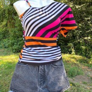 B Wear Vintage One Sleeve Off Shoulder Top Bwear